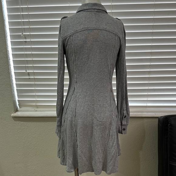 Free People Gray Button-Up Women's Dress - Picture 4 of 6